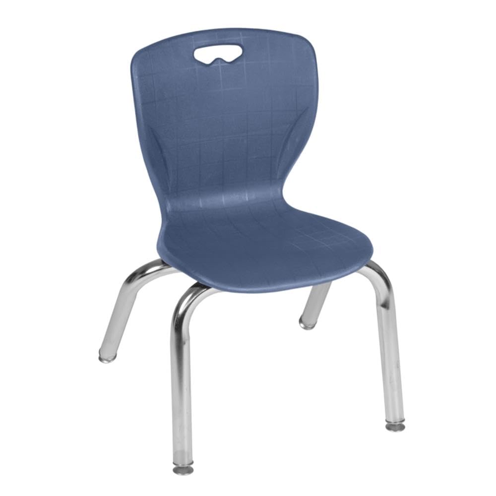 36" Square Mobile Table with 4 Blue Stack Chairs G4497