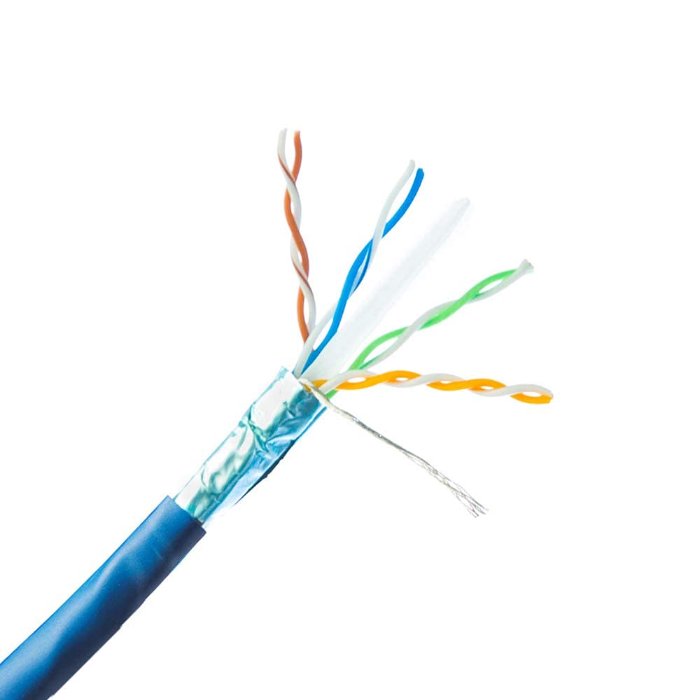 Cat6 Plenum Shielded 1000ft 23AWG Solid Bare Copper Ethernet Cable P108190