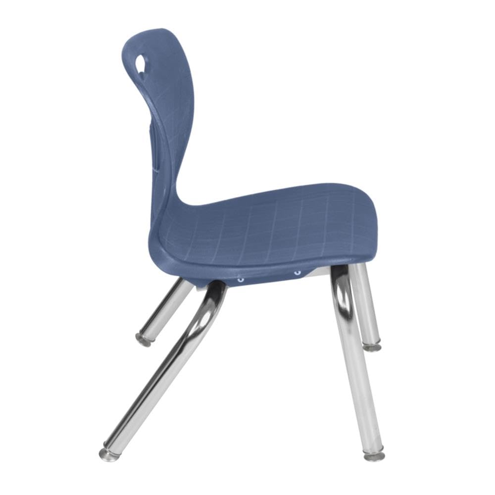 36" Square Mobile Table with 4 Blue Stack Chairs G4497