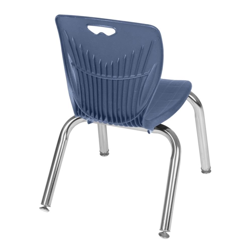 36" Square Mobile Table with 4 Blue Stack Chairs G4497