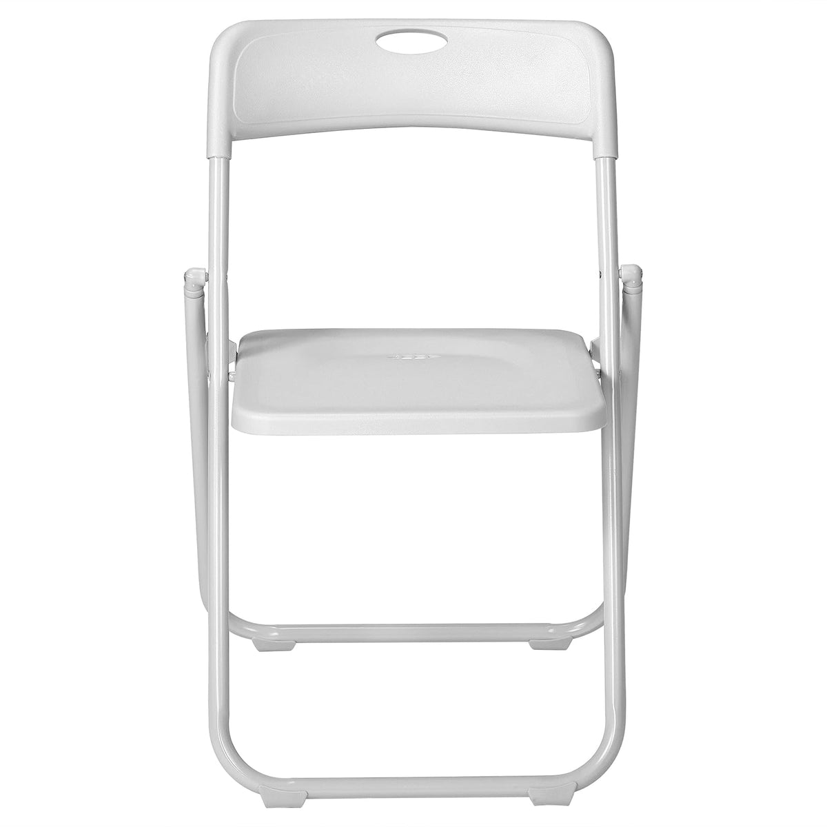 White Plastic Folding Chairs, 10 Pack Steel Frame E62303