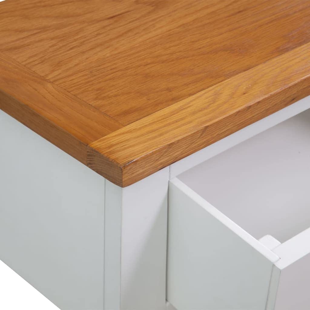 Solid Oak Wood Console Table with 2 Drawers and Shelf C9540