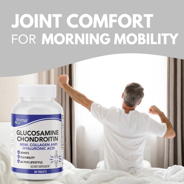 Glucosamine, Chondroitin, MSM, Collagen & Hyaluronic Acid Supplement 60 Tablets V89941