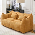 Yellow 2 Seat Foam Stuffed Beanbag Chair O794348