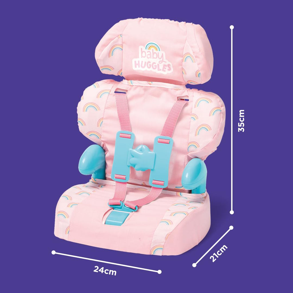 Pink Booster Seat for Dolls with Adjustable Headrest & Buckles G78446