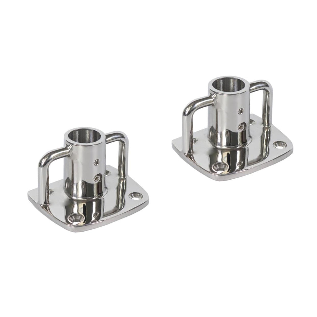 2pcs Stainless Steel Flag Pole Socket Base T246