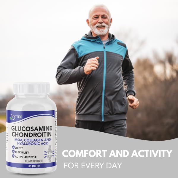 Glucosamine, Chondroitin, MSM, Collagen & Hyaluronic Acid Supplement 60 Tablets V89941