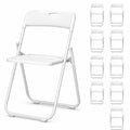 White Plastic Folding Chairs, 10 Pack Steel Frame E62303