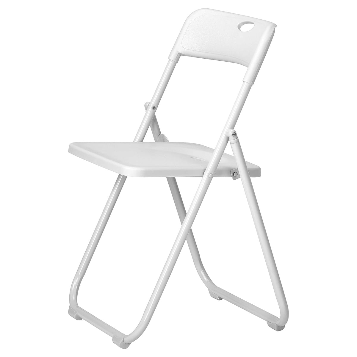 White Plastic Folding Chairs, 10 Pack Steel Frame E62303