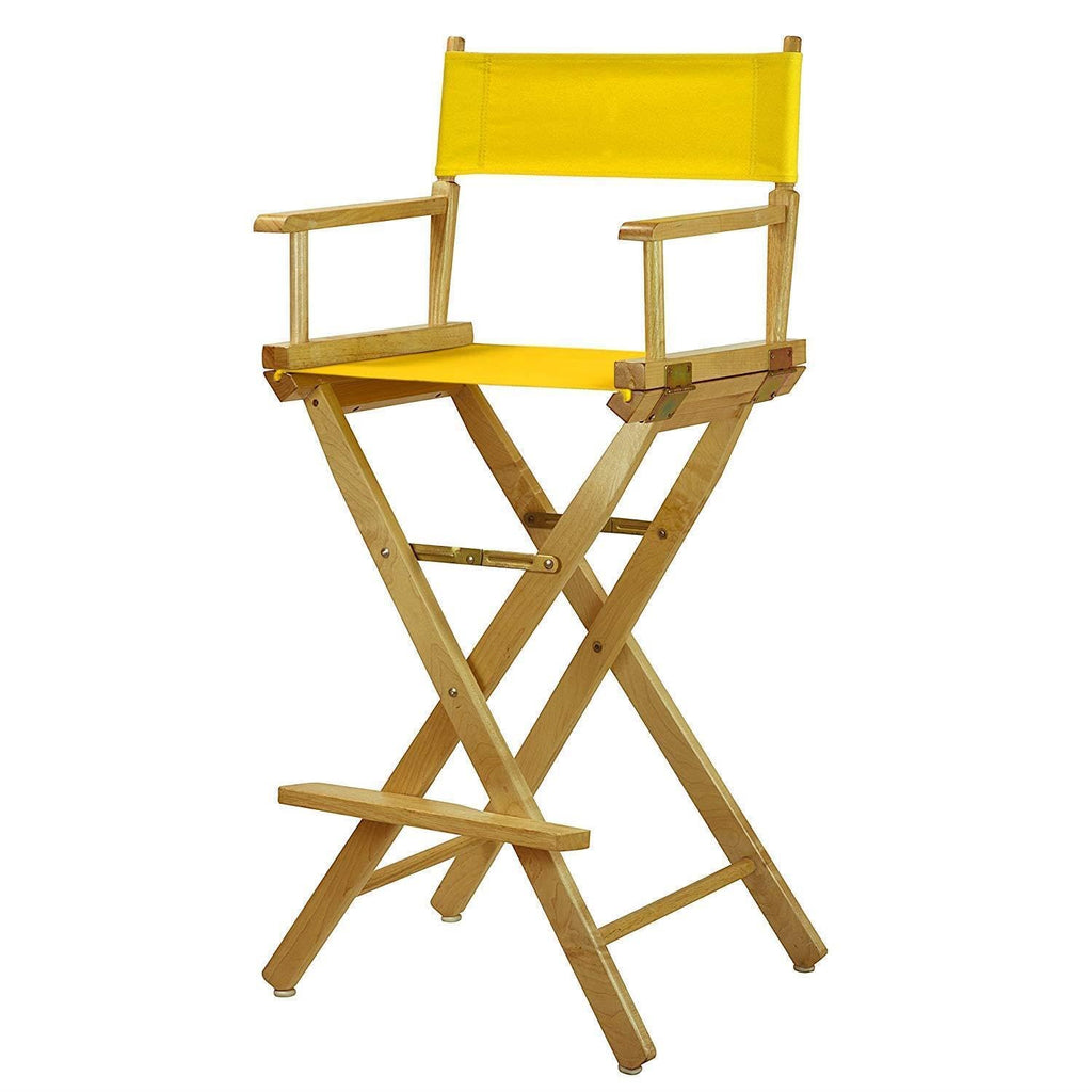 Director's Chair with Armrests Foldable Lightweight 30-Inch Natural Frame Q4608