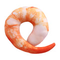 Orange White 3D Shrimp Shape Dog Squeaky Plush Toy E936