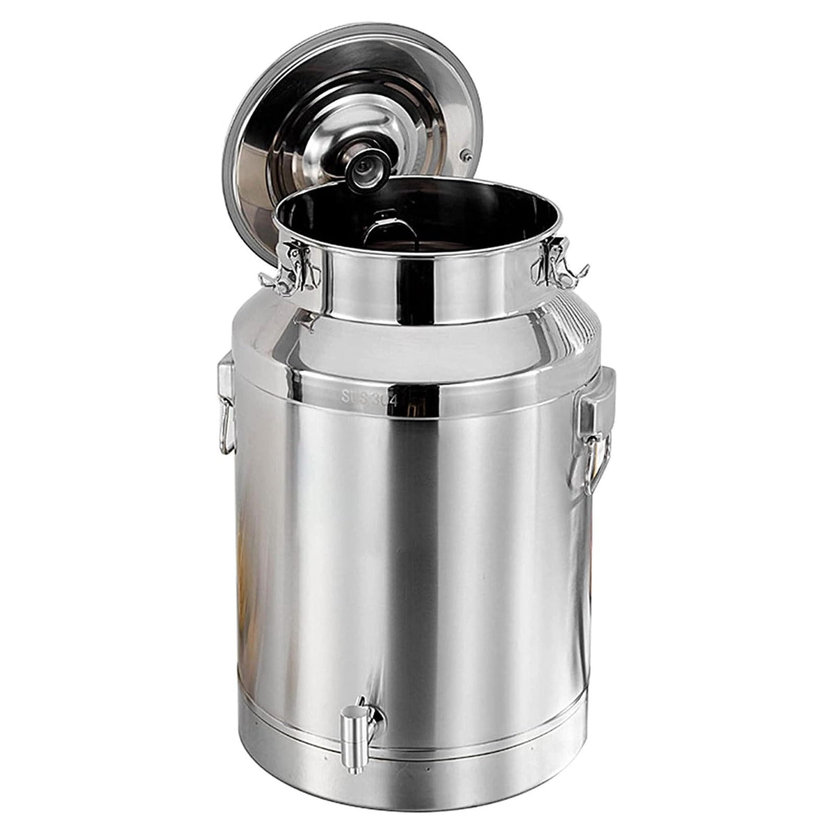 304 Stainless Steel Airtight Food Storage Container with Lid Faucet and Handles W639695