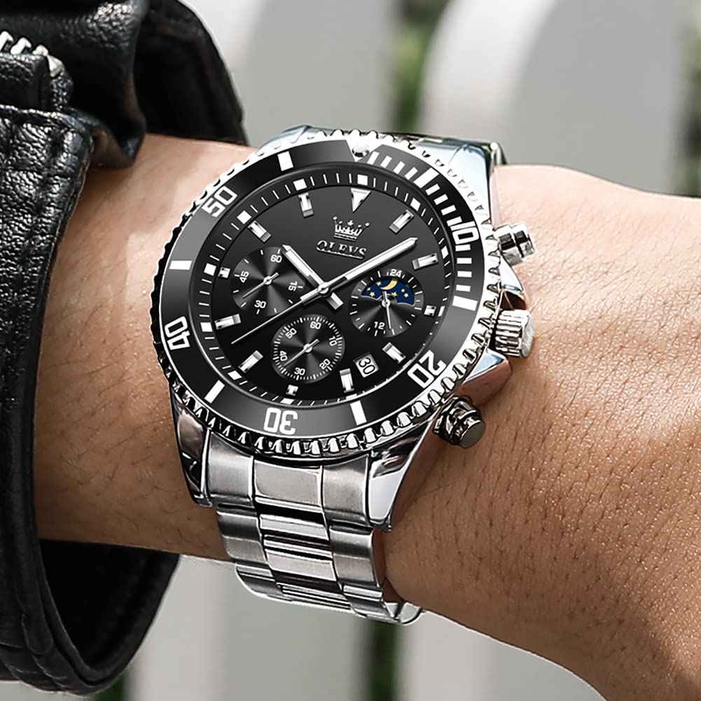 Stainless Steel Analog Quartz Chronograph Waterproof Luminous Watch S686868