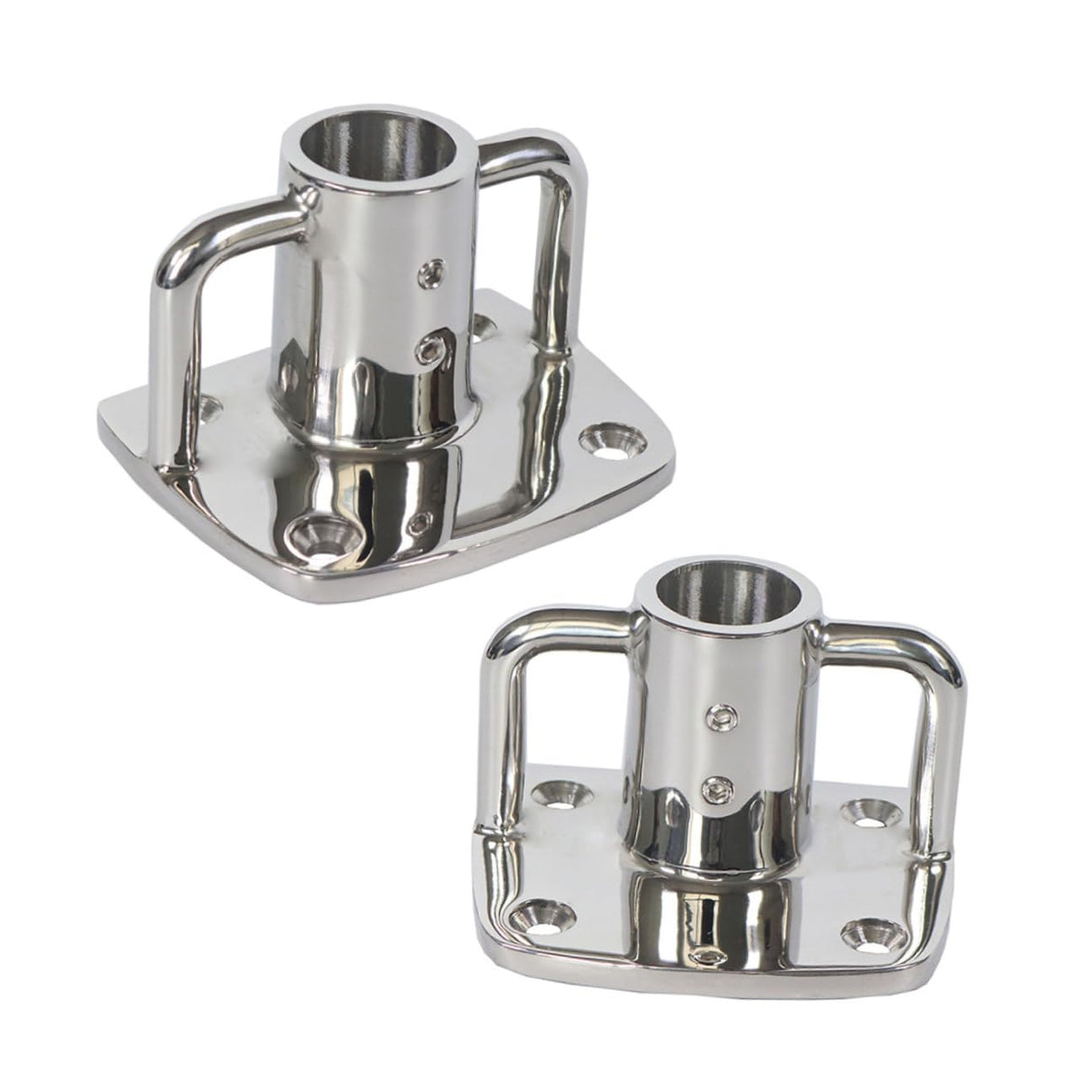 2pcs Stainless Steel Flag Pole Socket Base T246