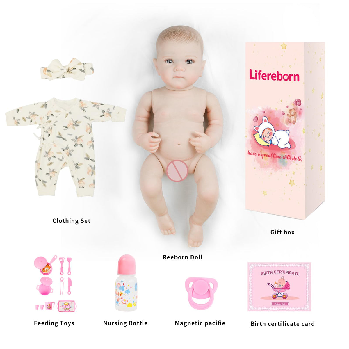20 Inch Soft Vinyl Poseable Reborn Baby Dolls V2675