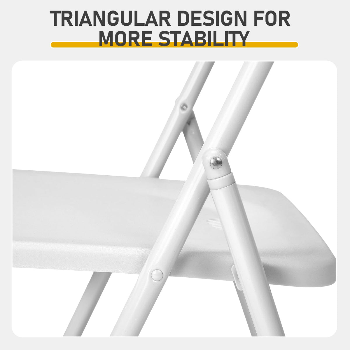 White Plastic Folding Chairs, 10 Pack Steel Frame E62303