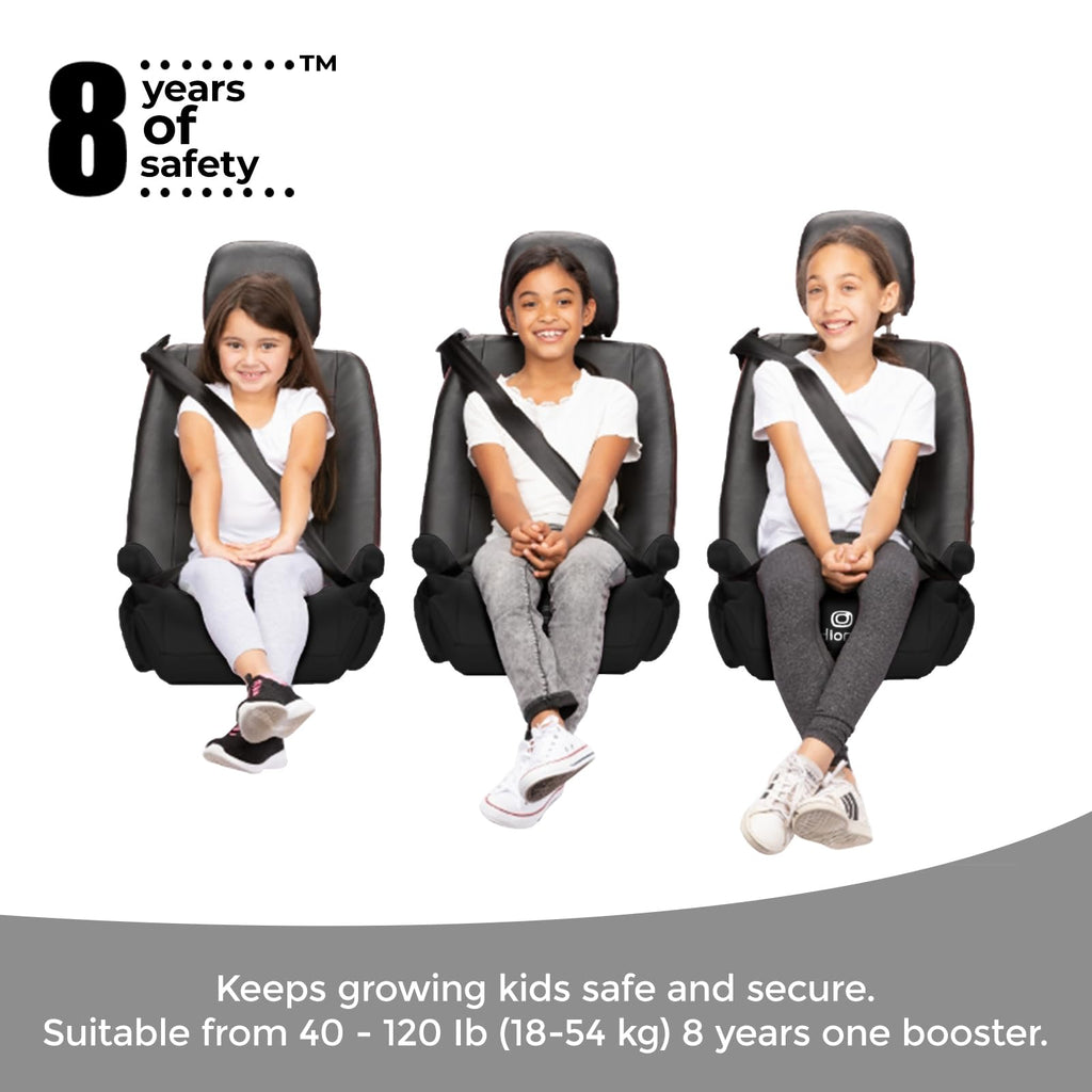 Black Backless Booster Car Seats, Pack of 2 B8913