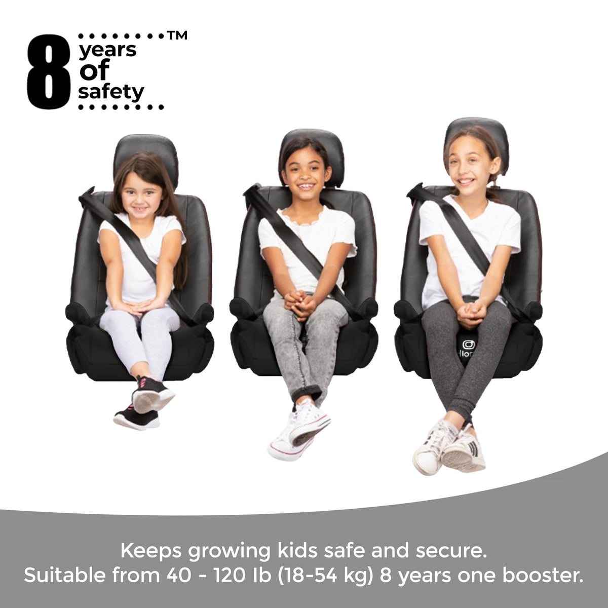 Black Backless Booster Car Seats, Pack of 2 B8913