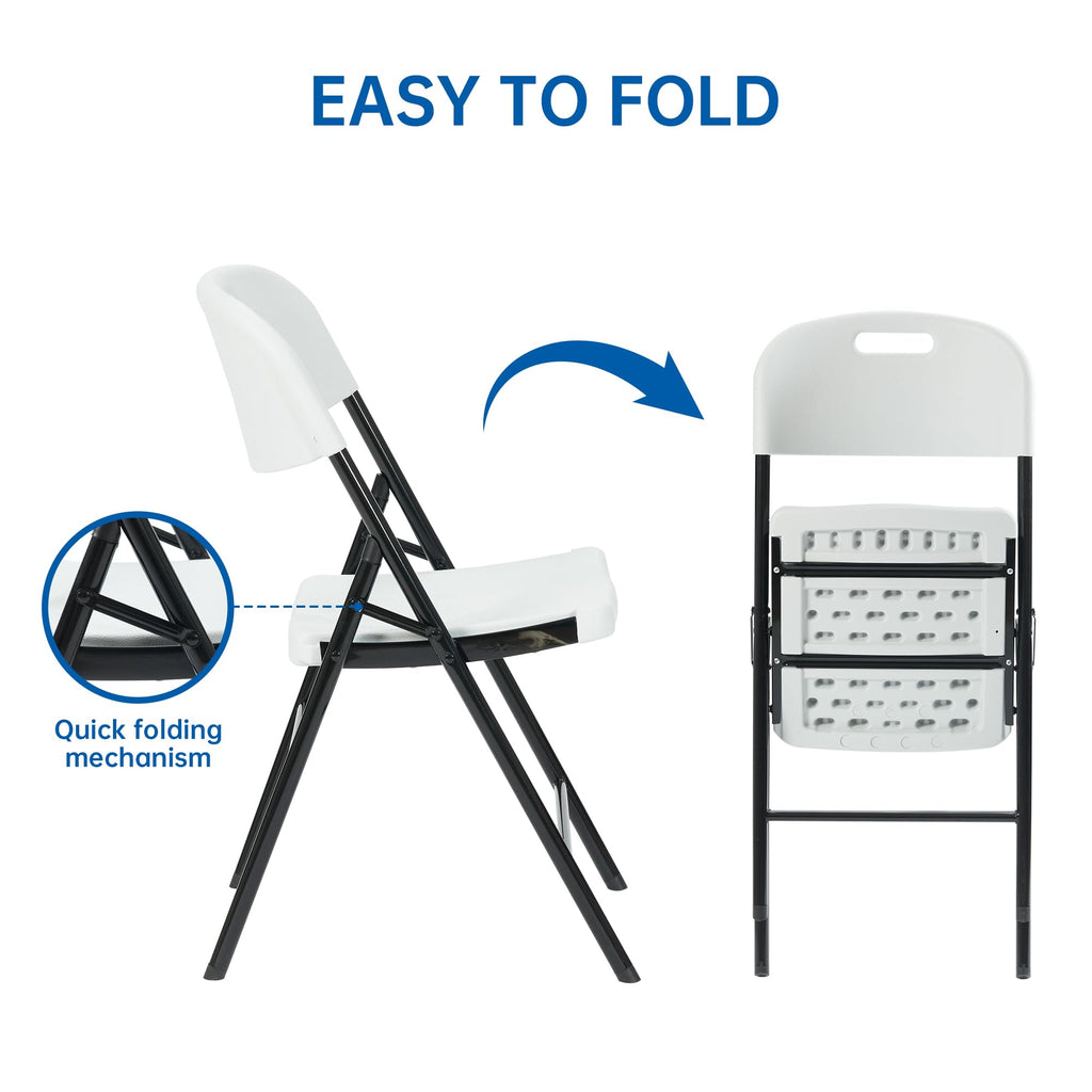 10 Pack White 800 LBS Folding Chairs M34949