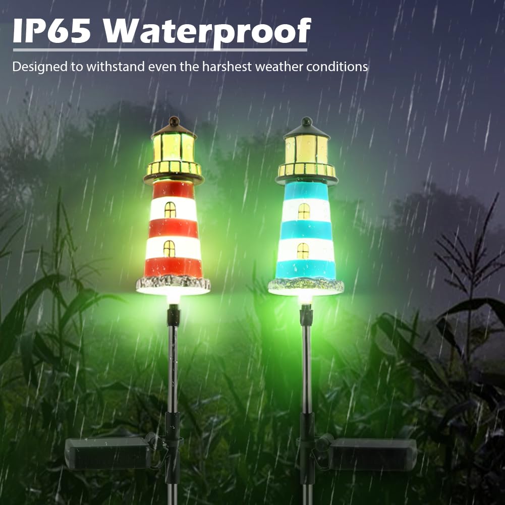 2 Pack 7 Color Changing Solar Garden Stake Lights U3818