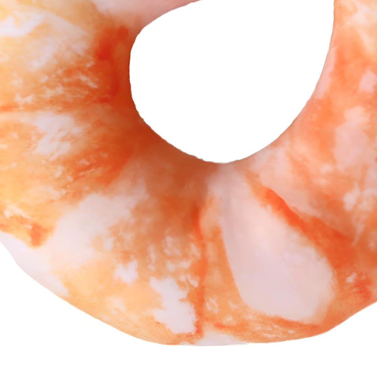 Orange White 3D Shrimp Shape Dog Squeaky Plush Toy E936