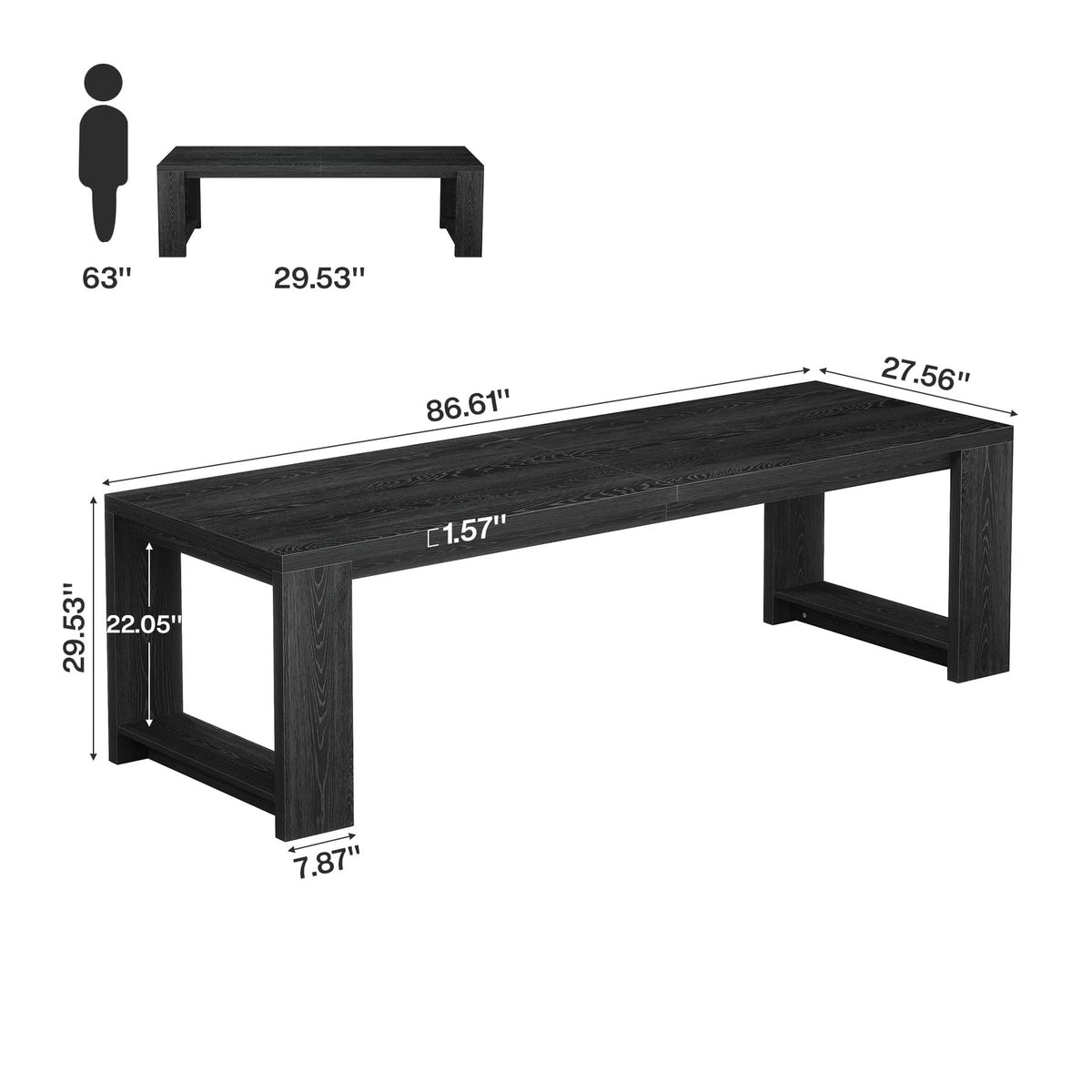 86.6-Inch Two Person Desk B58365