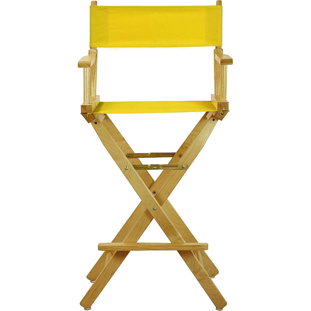 Director's Chair with Armrests Foldable Lightweight 30-Inch Natural Frame Q4608