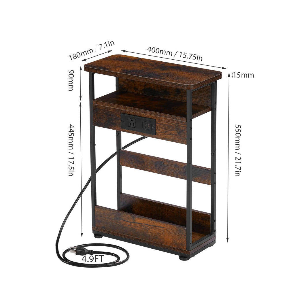 Narrow Side Table with Charging Station G392