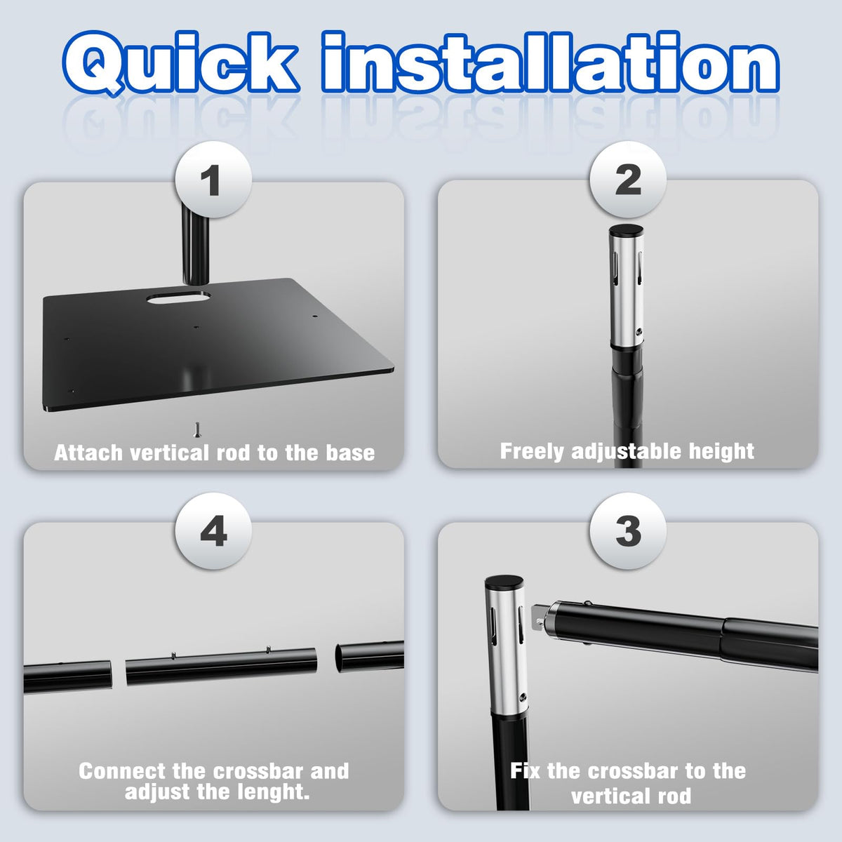 8ftx10ft Adjustable Heavy Duty Black Pipe and Drape Backdrop Stand X904