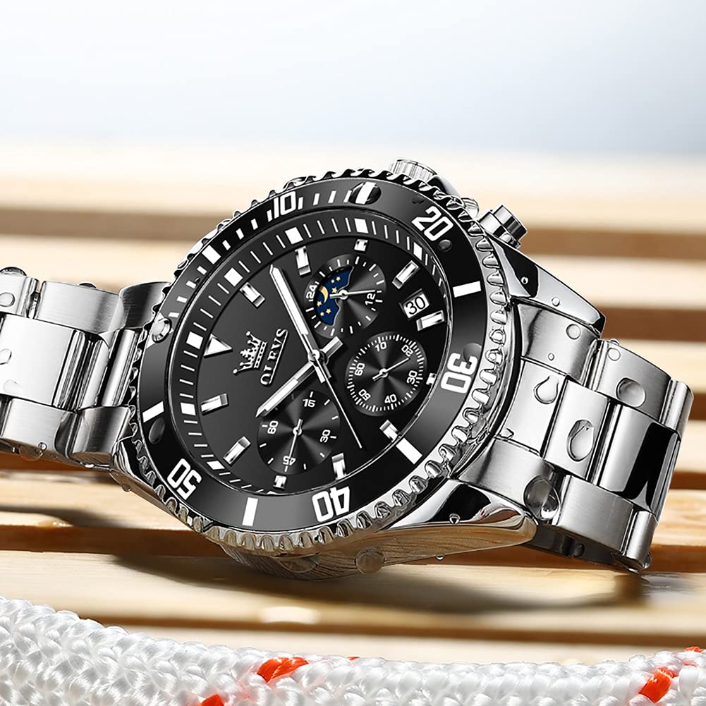 Stainless Steel Analog Quartz Chronograph Waterproof Luminous Watch S686868