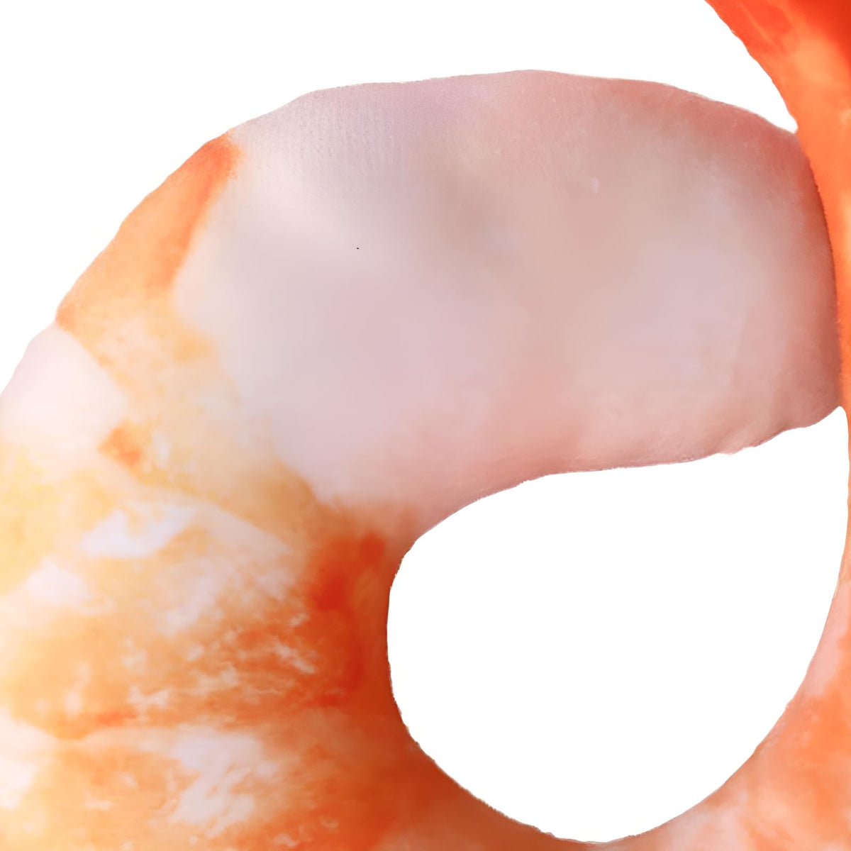 Orange White 3D Shrimp Shape Dog Squeaky Plush Toy E936