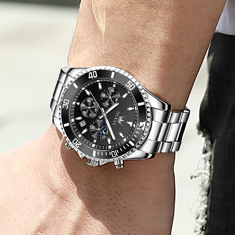 Stainless Steel Analog Quartz Chronograph Waterproof Luminous Watch S686868