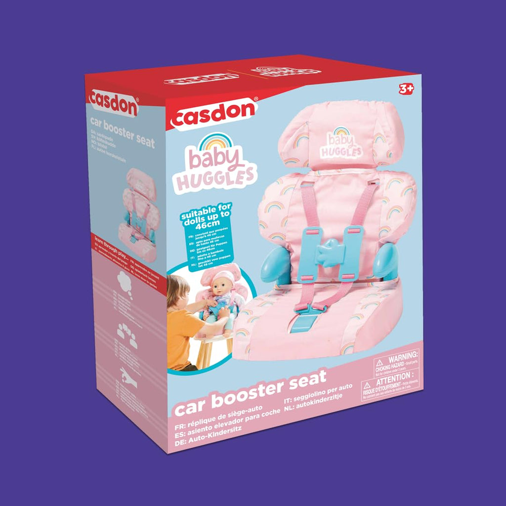Pink Booster Seat for Dolls with Adjustable Headrest & Buckles G78446