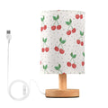 Red Cherry Table Lamp with USB Ports and Fabric Lampshade F307769