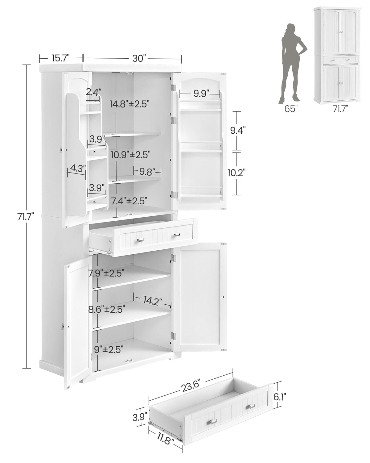 Freestanding Tall Cabinet with Drawer R913