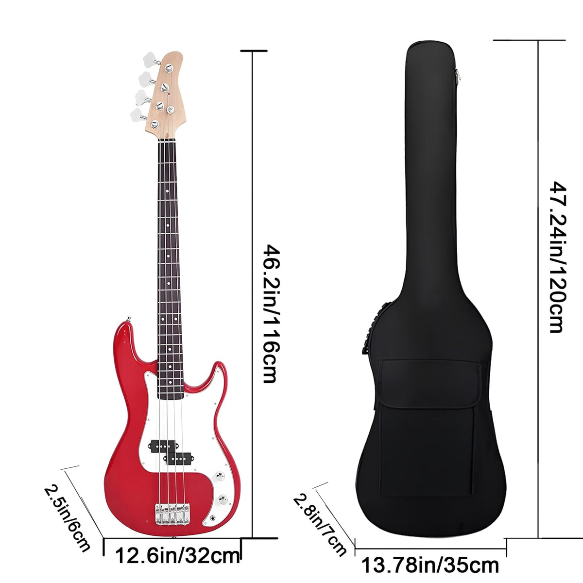 Bass Guitar Case Gig Bag L7955
