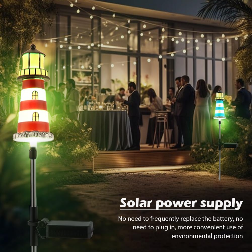 2 Pack 7 Color Changing Solar Garden Stake Lights U3818
