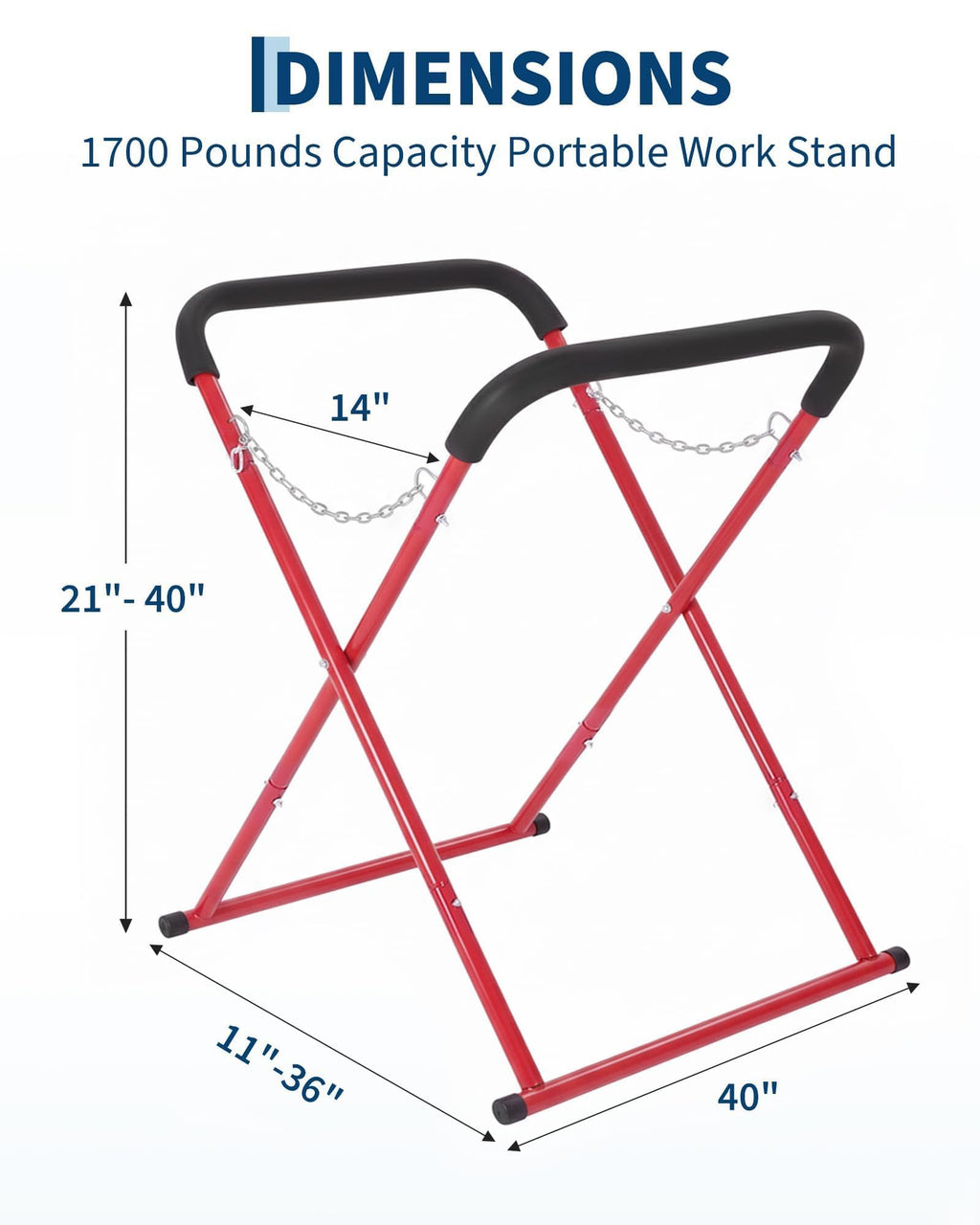 Folding Auto Body Work Stand 500 LBS Capacity Adjustable Height P7654