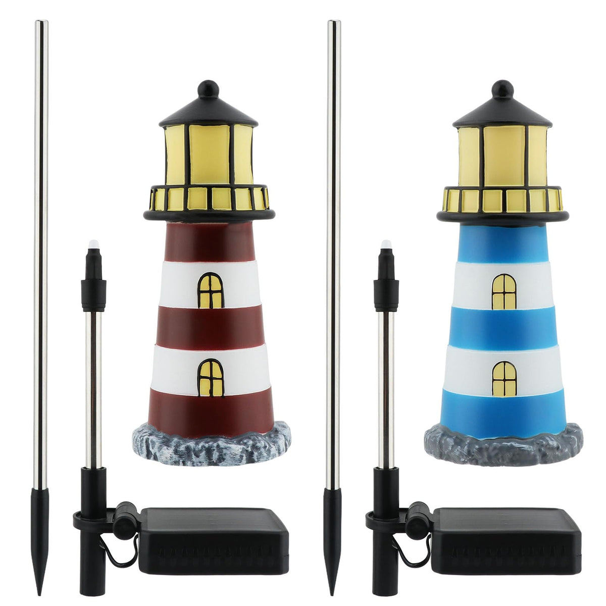 2 Pack 7 Color Changing Solar Garden Stake Lights U3818