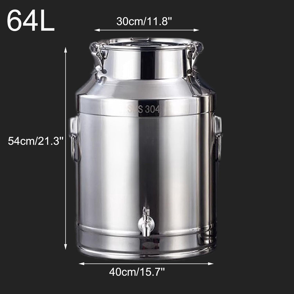 304 Stainless Steel Airtight Food Storage Container with Lid Faucet and Handles W639695