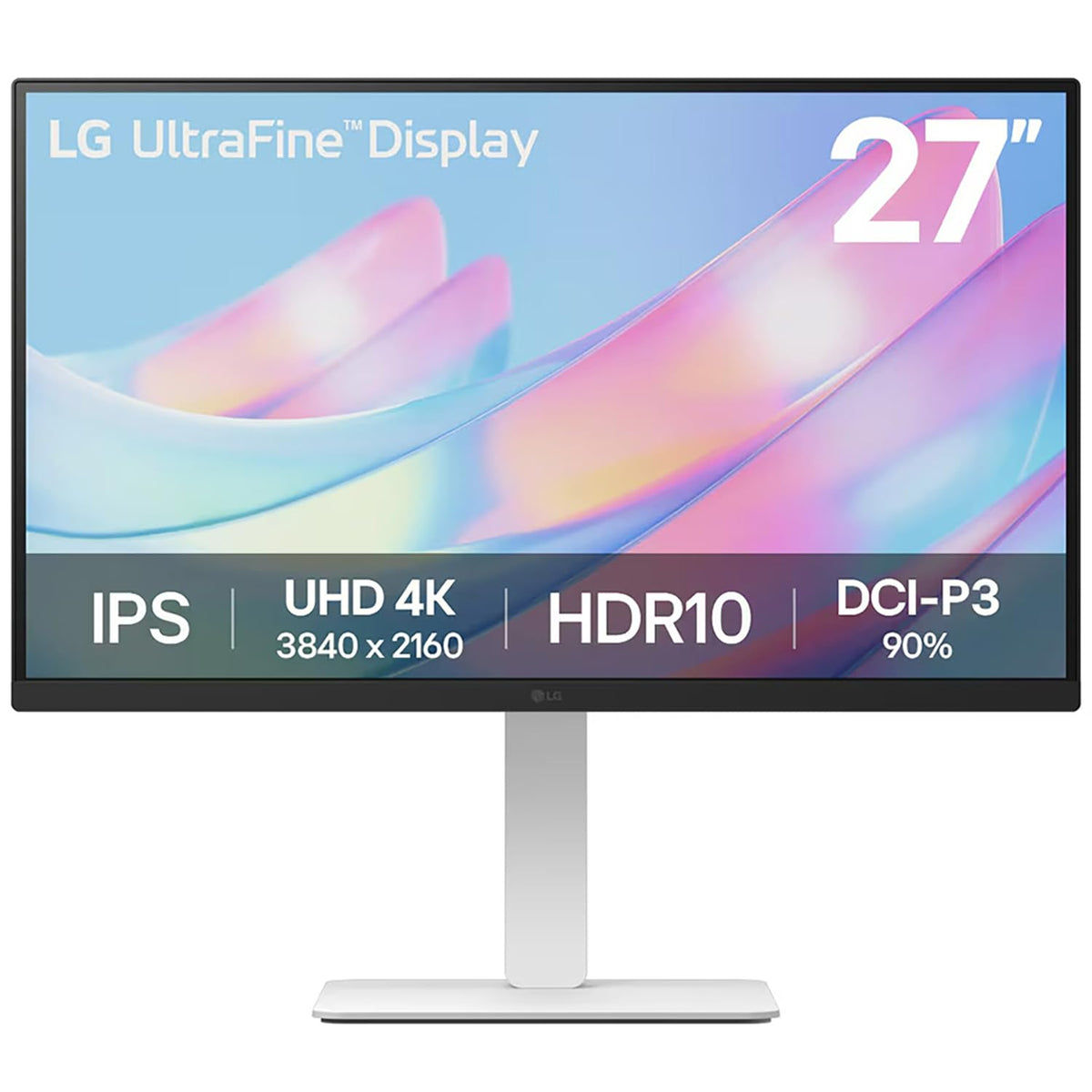 27" 4K UHD IPS Computer Monitor with HDR10, USB-C, White I13838