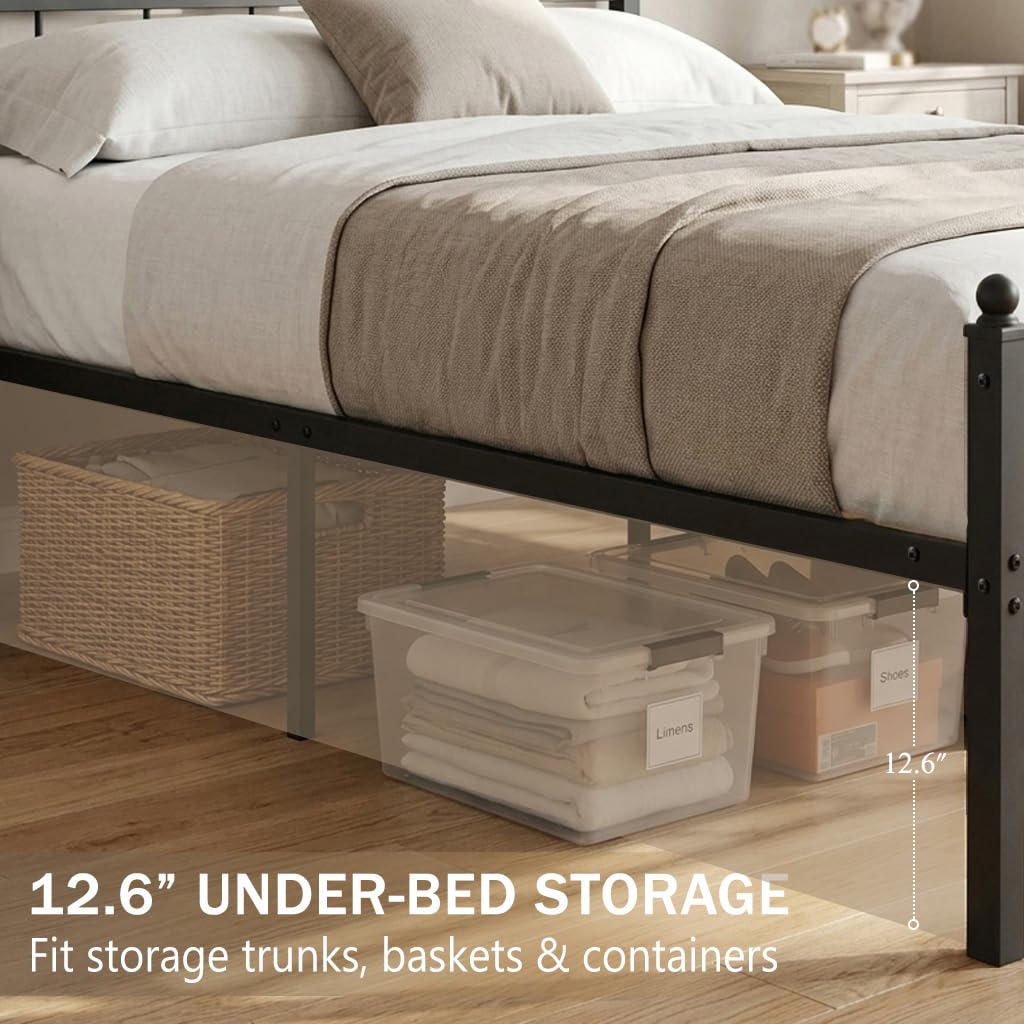 Full Size Metal Bed Frame with Headboard Footboard P728