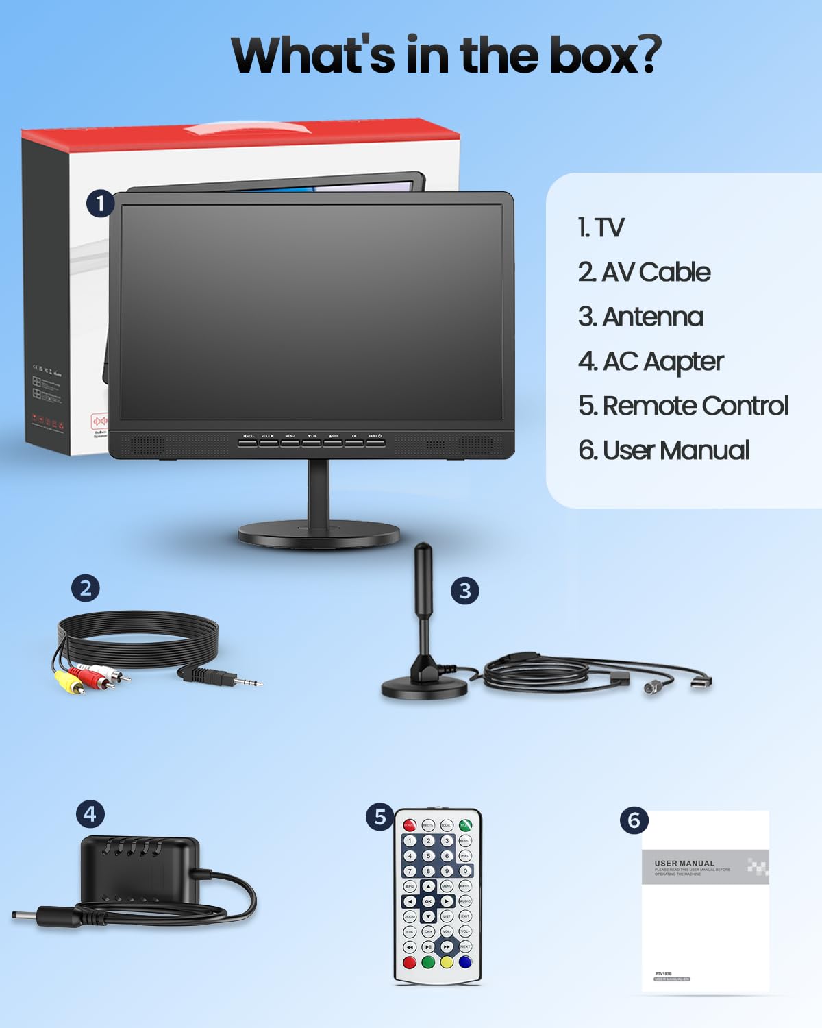 18.5" Portable TV with Antenna Q676