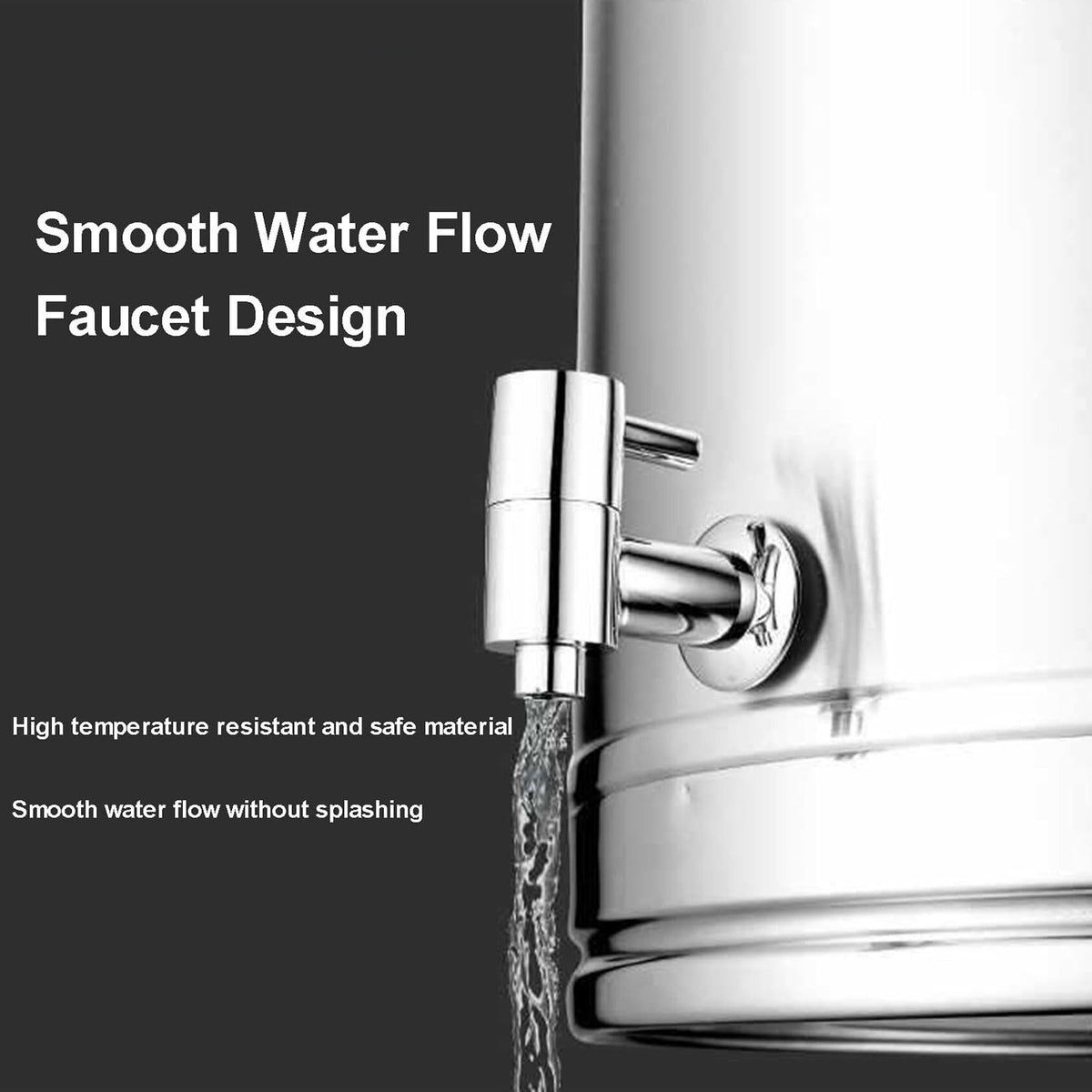 304 Stainless Steel Airtight Food Storage Container with Lid Faucet and Handles W639695