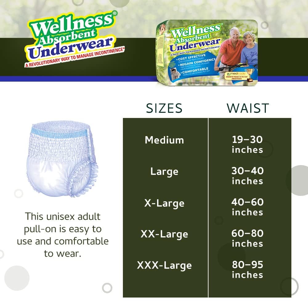 Absorbent Underwear Size X-Large 12 Count A390