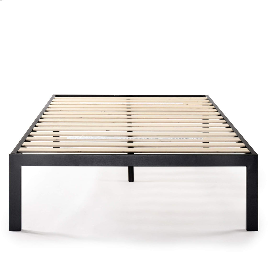Queen 18 Inch Heavy Duty Steel Platform Bed with Wood Slat S590