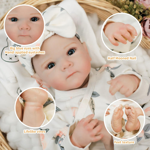 20 Inch Soft Vinyl Poseable Reborn Baby Dolls V2675