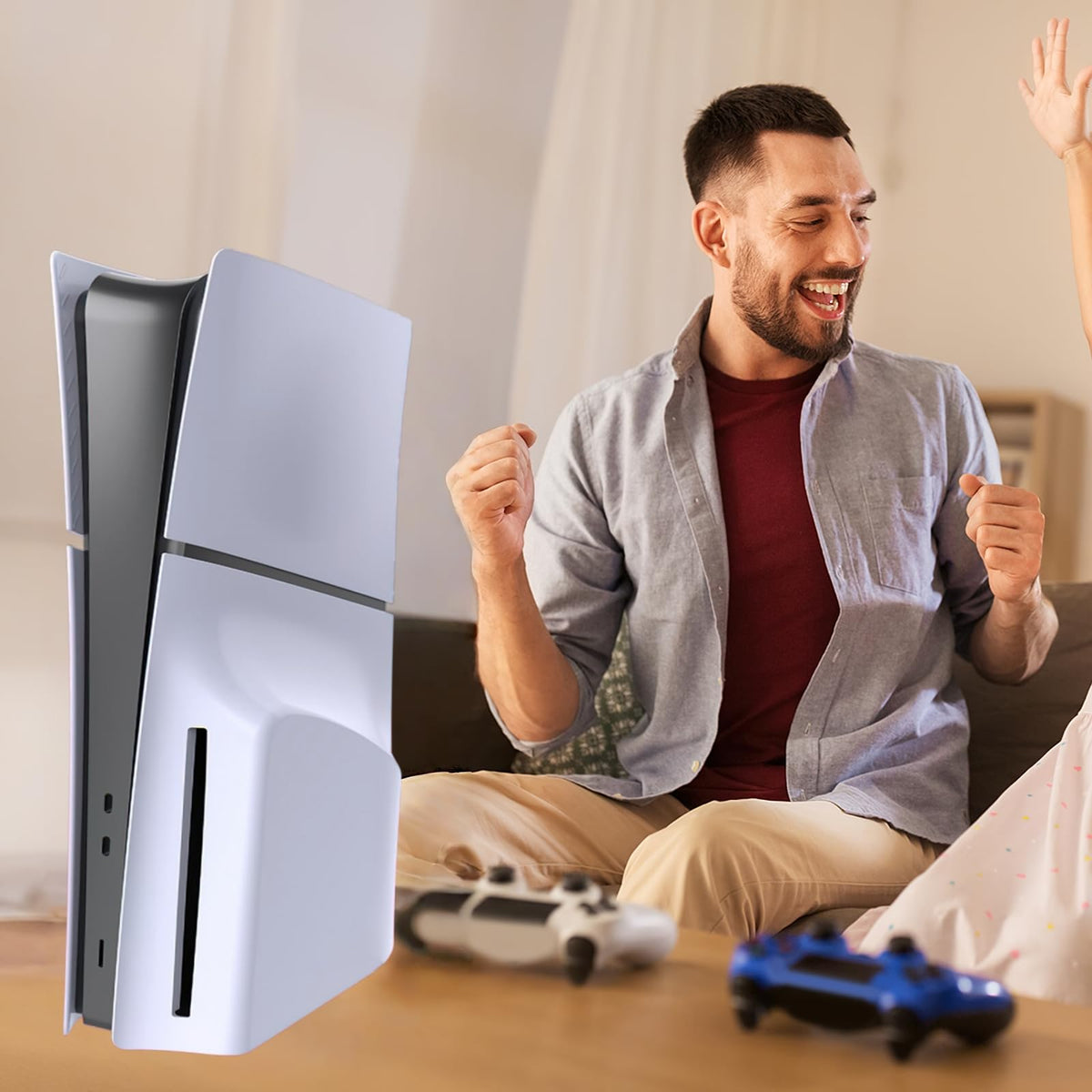 White PS5 Slim Disc Edition Face Plates W156