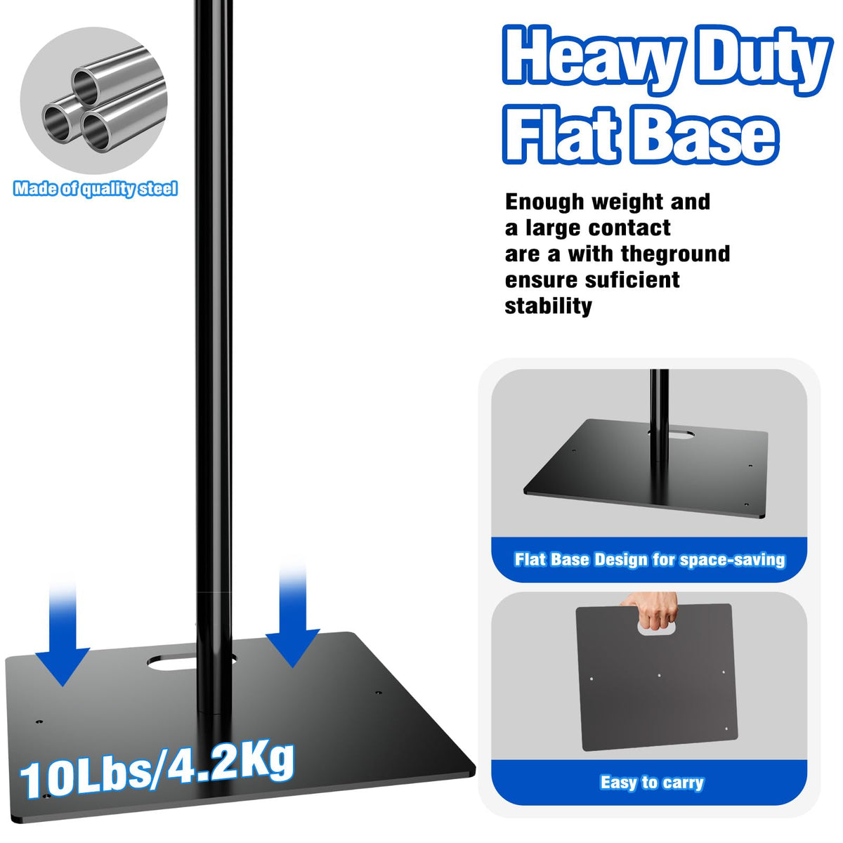 8ftx10ft Adjustable Heavy Duty Black Pipe and Drape Backdrop Stand X904