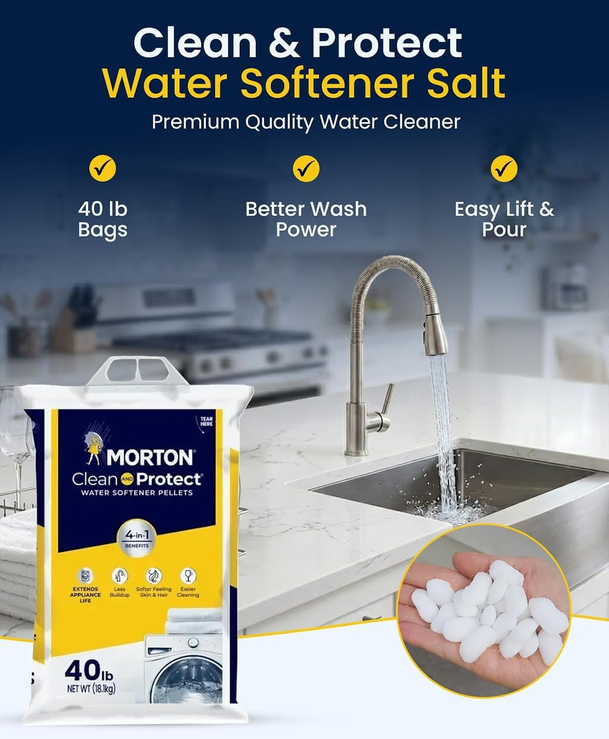 40 lb Water Softener Salt Pellets 6 Pack N5735